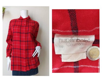 Courreges Hyperbole Vintage Wolle Shirt Größe S