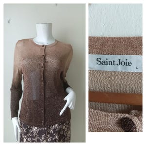 Saint Joie Winter Holiday Knitwear Button Down Cardigan Sweater/Top. Casual Style.