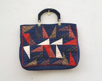 Bolso vintage de patchwork de algodón.