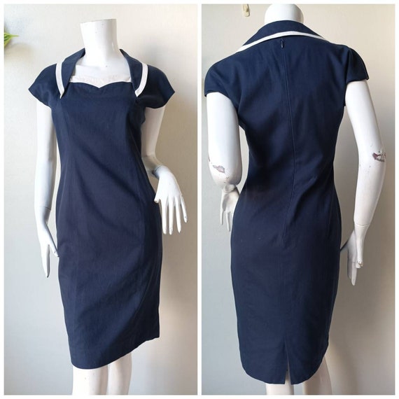 Vintage Courreges cotton  dress Size 9AR S-M - image 1