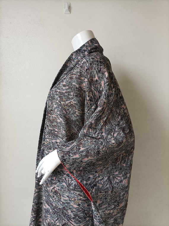 Vintage kimono Robe, Meisen, Japanese Kimono Robe View 5