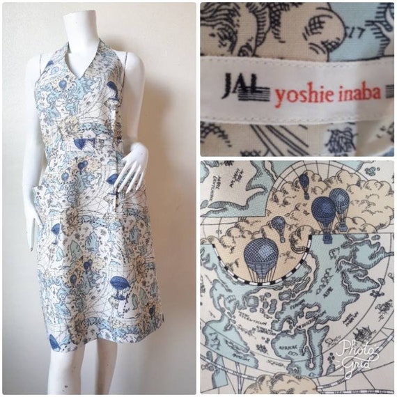 Vintage Yoshie inaba Map print Apron
