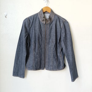 HIROKO KOSHINO - 2000s Archive Fitted Denim Jacket Size 9 Japan will fit Small