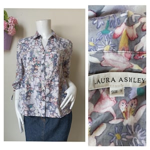 Chemisier à fleurs Laura Ashley Taille 7, Japon conviendra S
