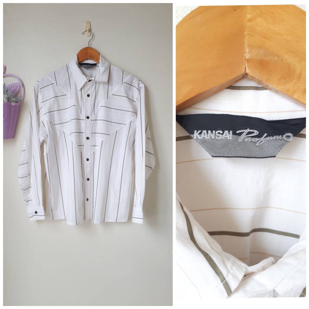 RARE Vintage Kansai Yamamoto 70s 80s Chiffon Print Shirt