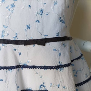 Vintage White floral Dress // Summer dress / Size Medium image 4