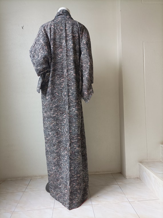 Vintage kimono Robe, Meisen, Japanese Kimono Robe View 4