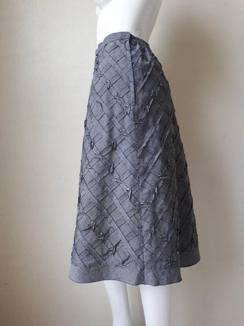 Vintage Cotton Skirt Vintage 90s Skirt Midi Length Designer Skirt Medium