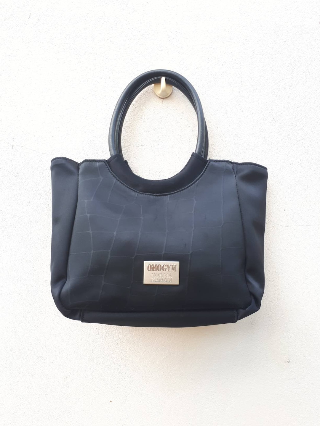 Vintage NORMA KAMALI Black Nylon Bag, Minimalist Handbag Vintage NORMA KAMALI Black Nylon Bag, Minimalist Handbag