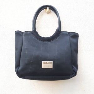 Vintage NORMA KAMALI Black Nylon bag, minimalist handbag,Designer bag