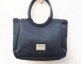 Vintage NORMA KAMALI Black Nylon bag, minimalist handbag,Designer bag