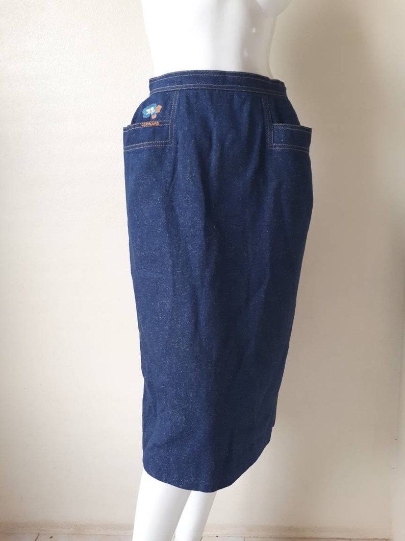 Leonard Skirt Leonard Fashion Paris Jeans Women Skirt Vintage Leonard Denim Skirt Waist 28