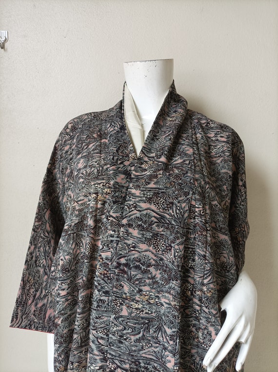Vintage kimono Robe, Meisen, Japanese Kimono Robe View 6