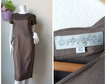 MILA SCHÖN Brown linen dress - size 40