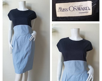 Vintage Miss Onward Cotton dress - size 9 Medium