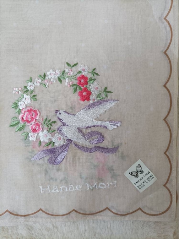 Hanae Mori Handkerchief Cotton Vintage  Pocket Sq… - image 1