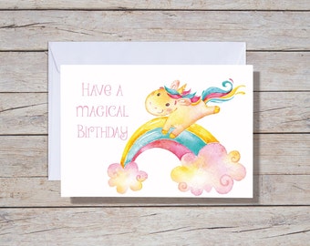 Magical Unicorn - A6 Greeting Card