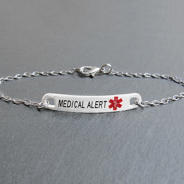 Medical alert bracelet for women Diabetes Medical bracelet Diabetic bracelet Custom Medical ID Bracelet engraved Allergy bracelet