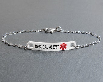 Medical alert bracelet for women Diabetes Medical bracelet Diabetic bracelet Custom Medical ID Bracelet engraved Allergy bracelet