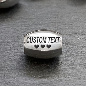 Benutzerdefinierte gravierte Perlen Benutzerdefinierte Laser gravieren Logo Perlen Benutzerdefinierte Name Perlen Edelstahl personalisierte Perlen Schmuck benutzerdefinierte Perlen 10 mm