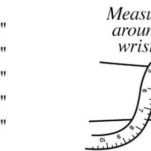 May include: A diagram showing how to measure your wrist for a bracelet. The diagram shows a hand with a measuring tape wrapped around the wrist. The text reads "Measure around wrist." The diagram also includes a size chart with the following sizes and corresponding wrist measurements: X Small (4 1/2" to 5 1/2"), Small (5 1/2" to 6 1/2"), Medium (6 1/2" to 7 1/2"), Large (7 1/2" to 8 1/2"), X Large (8 1/2" to 9 1/2").