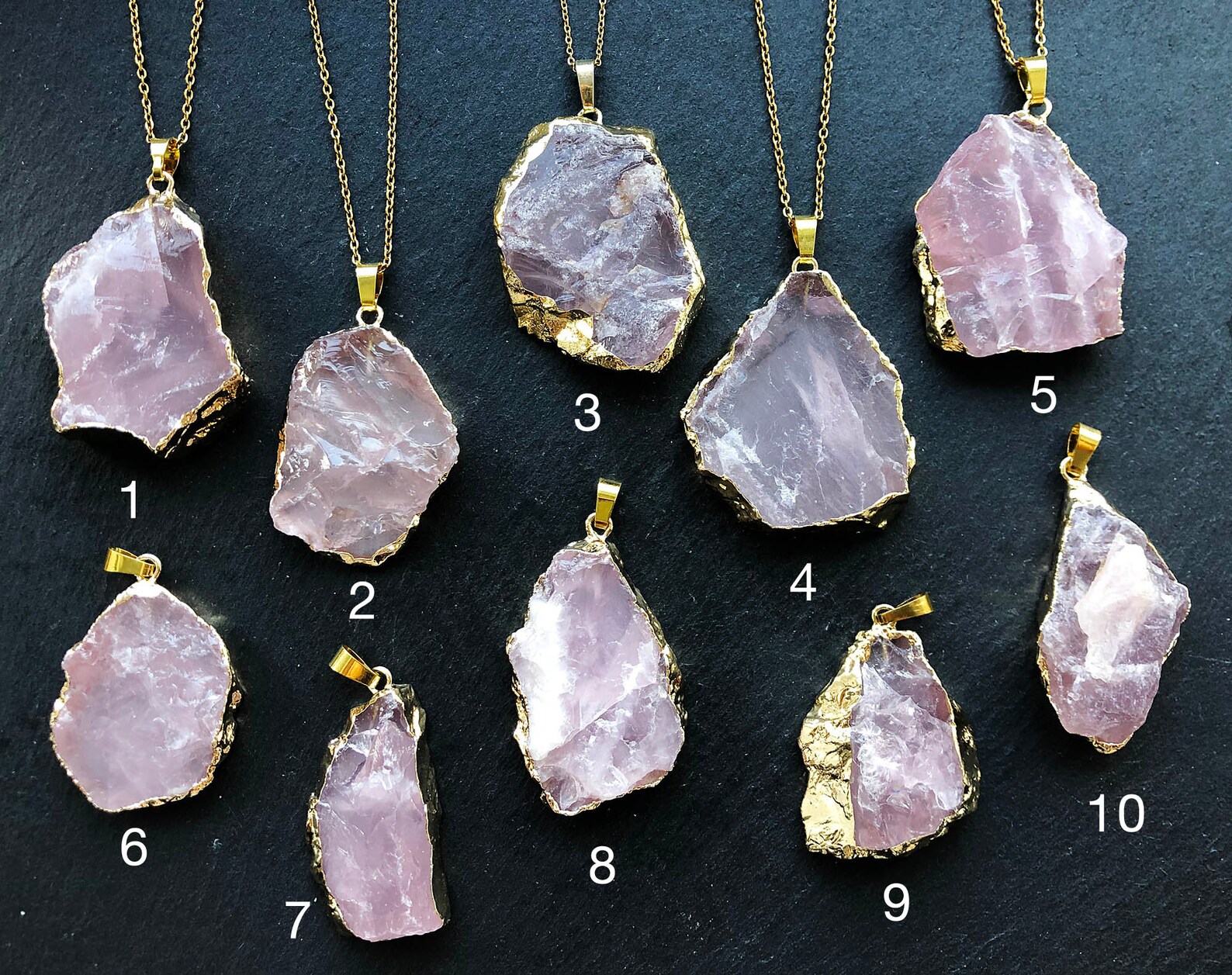 Raw Rose Quartz Necklace Rose Quartz Pendant Rough Rose Quartz Etsy UK