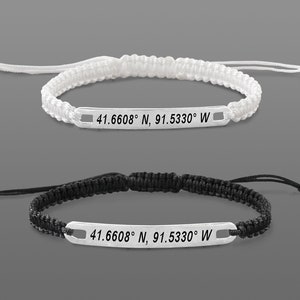 Couples Coordinate Bracelets Latitude Longitude bracelets Long distance relationship bracelets Coordinate couple bracelet Matching bracelets