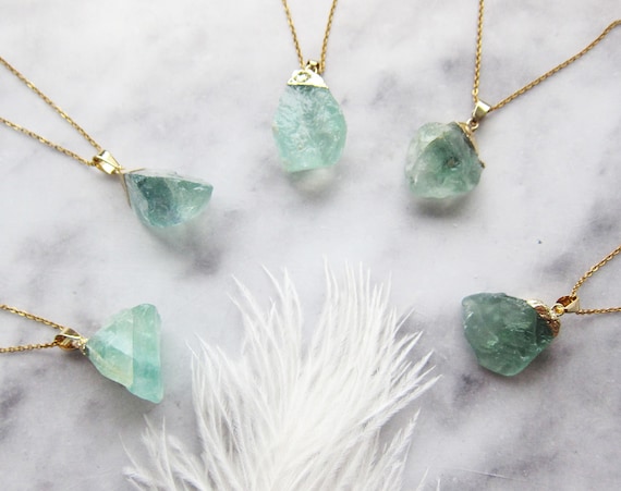 Green crystal cheap stone necklace