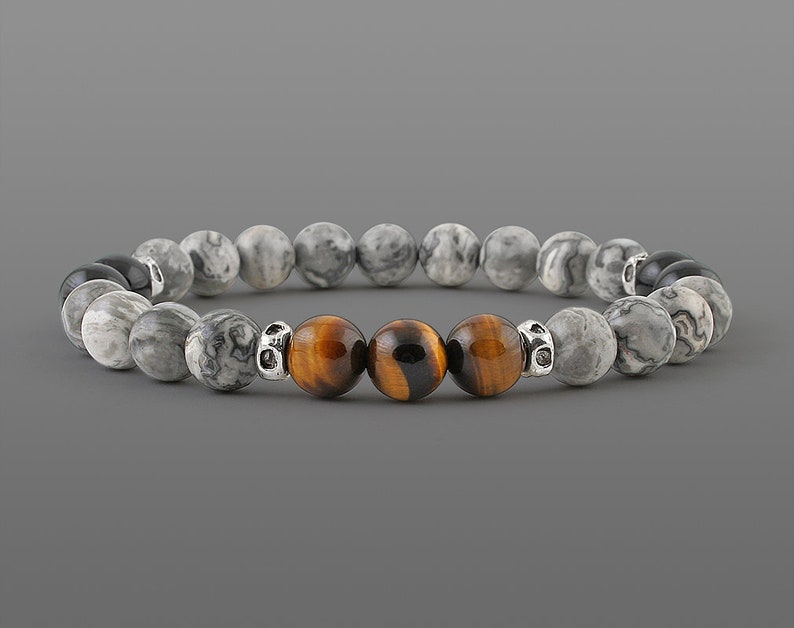 Marble bracelet for men bracelet Jasper bracelet Adjustable bracelet Men stone bracelet Yoga bead bracelet Men mala bead mantra bracelet