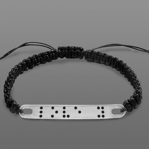 Pulseira Braille masculina Pulseira Braille masculina Jóias Braille Pulseira Braille personalizada Braille personalizada Mensagem secreta Presente Braille