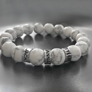 Mens name bracelet, Fathers day bracelet, Mens bracelet with kids name
