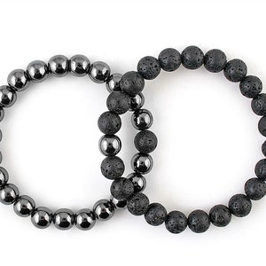 Mens Bracelets Set Gemstone Bracelets Lava Rock Bracelet Gay Couple ...
