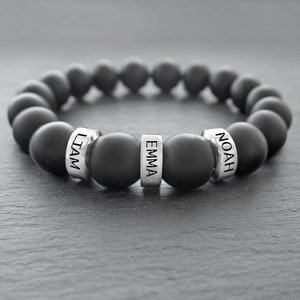 Kindernaamarmband voor vader Man Gepersonaliseerde armband Kindernaamarmband voor echtgenoot aangepaste armband tekstarmband initiaal armband