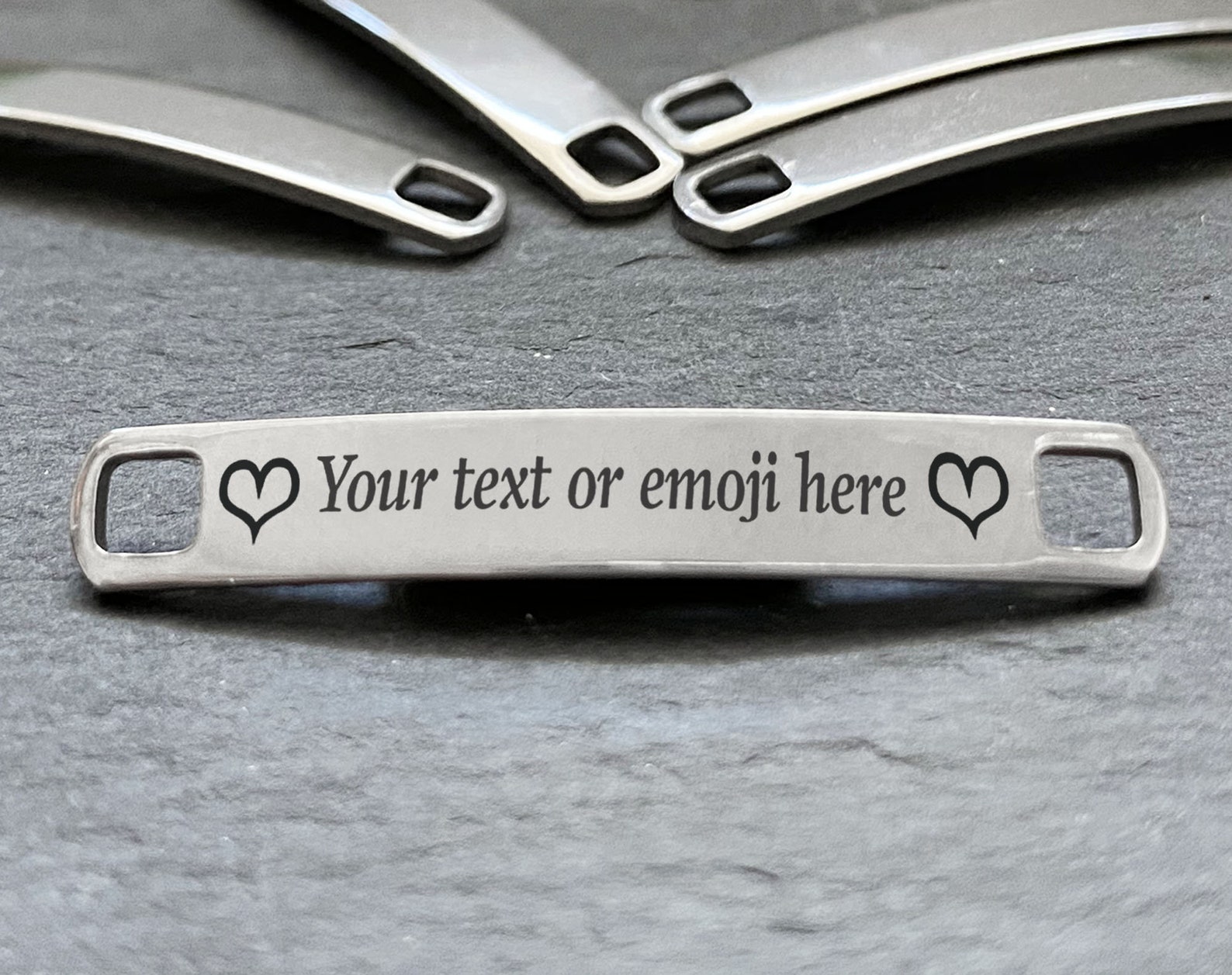 Laser Engraved Bar Custom Engrave Charm Custom Name Rectangle Etsy