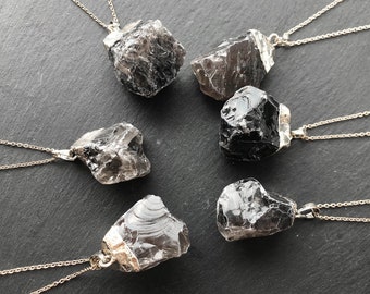 Smoky quartz necklace Smokey quartz pendant silver Smoky quartz necklace silver