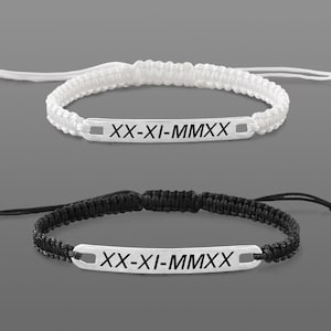 Roman numeral Bracelet Couple Custom date bracelet Wedding date bracelet His and her bracelets Matching bracelets