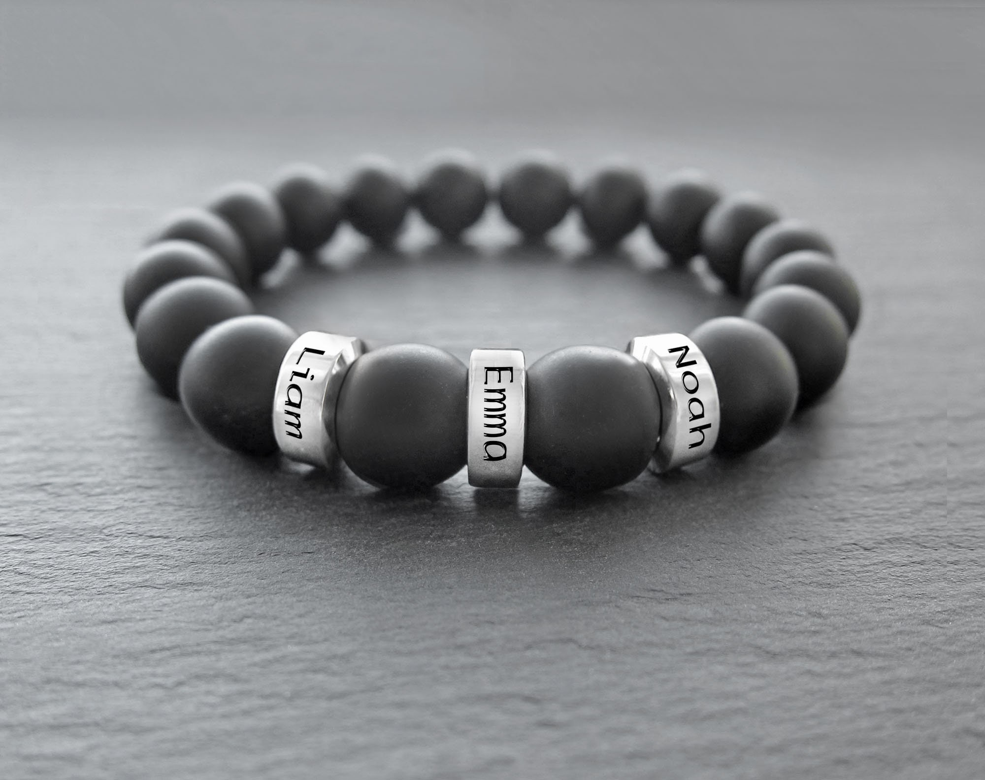 Kids name bracelet for dad Man Personalized bracelet Children name  b…
