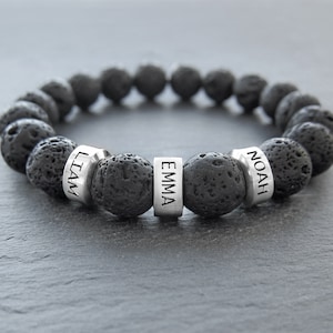 Papa armband cadeau voor hem Op maat gegraveerde naamarmband, kindernaamarmband heren, cadeau voor papa, aangepaste naam kralenarmband