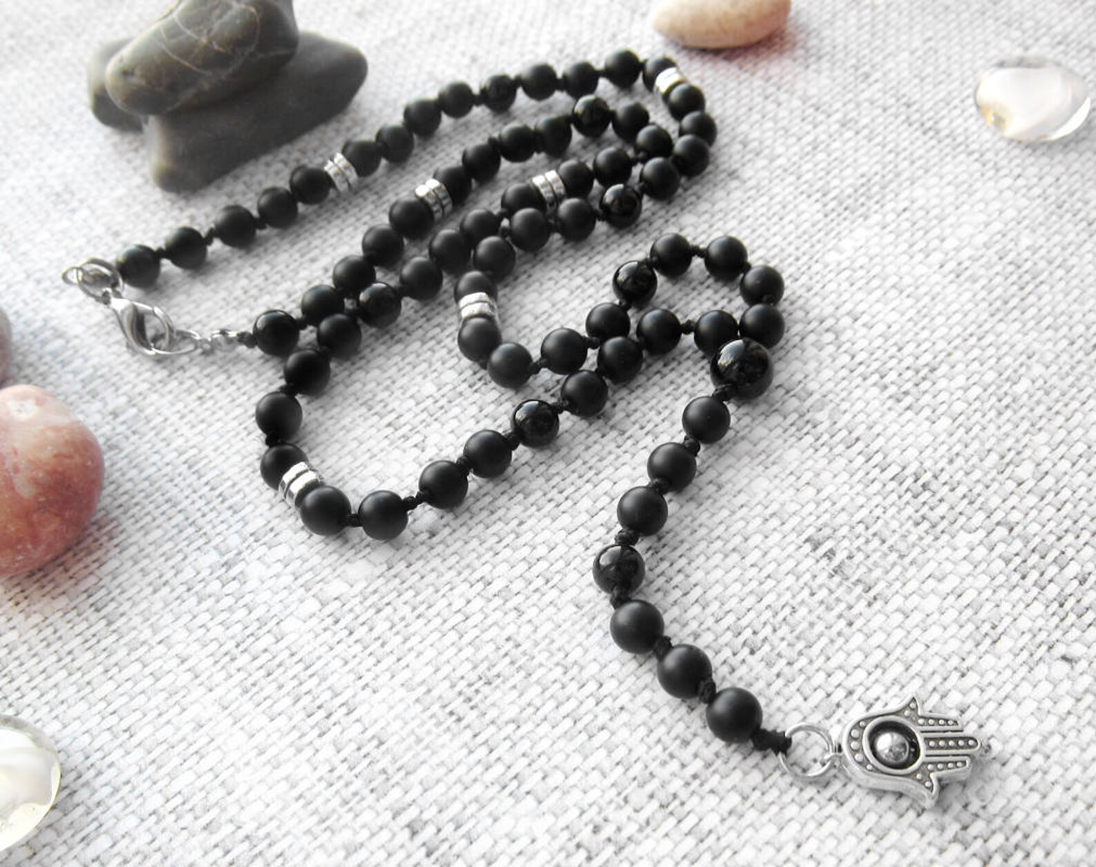 Mens Hamsa Necklace Mens Necklace Hand Necklace Protection Etsy