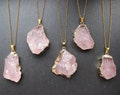 Raw Rose quartz necklace Rose quartz pendant Rough rose quartz necklace Big natural stone necklace