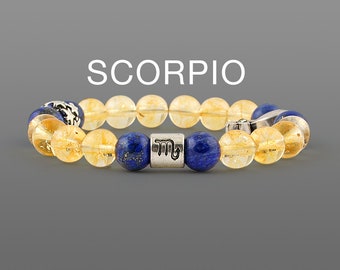 Scorpio bracelet Citrine bracelet Zodiac jewelry Scorpio gifts Scorpio Zodiac bracelet Yellow bracelet Women bracelet Birthstone bracelet