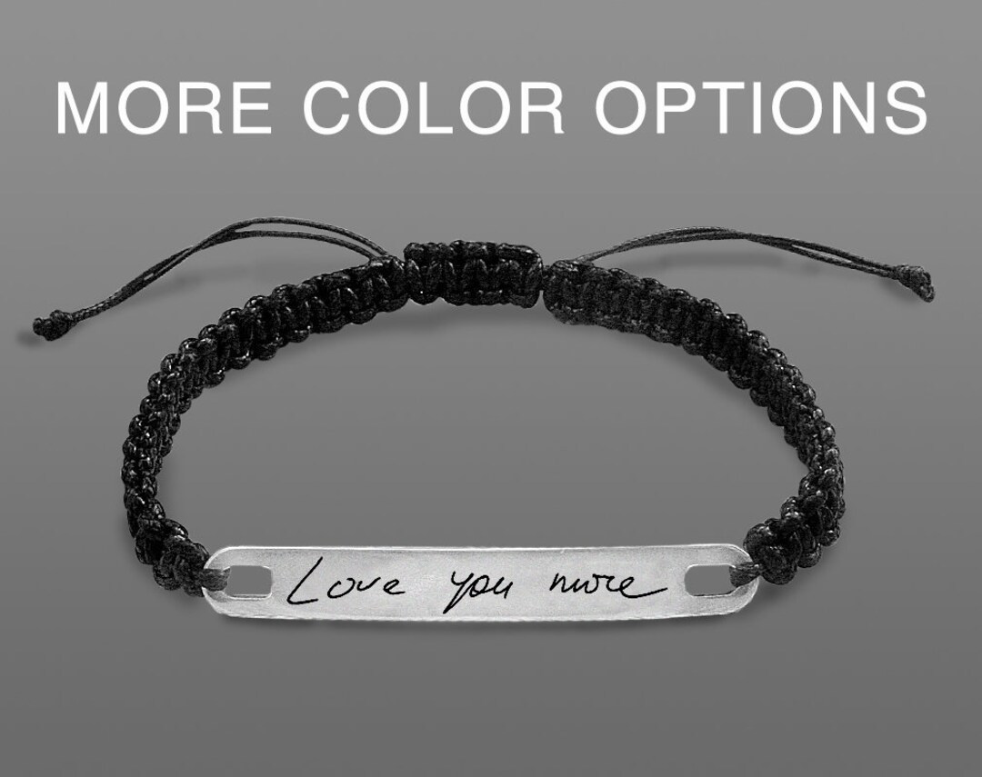 Handwriting Bracelet Men, Custom Signature Bracelet, Name Plate