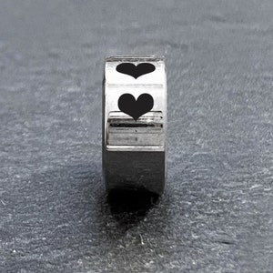 Personalized engraved spacer beads Custom logo laser engrave logo tube bead Custom family name beads Stainless steel ring personalized beads