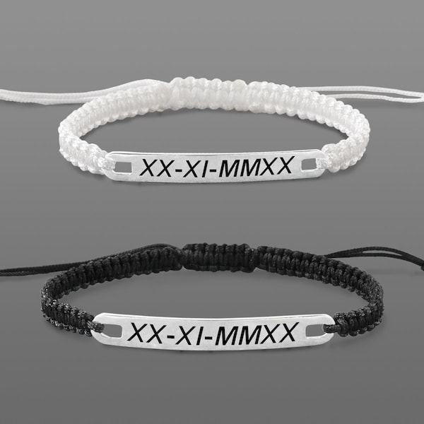 Roman numeral Bracelet Couple Custom date bracelet Wedding date bracelet His and her bracelets Matching bracelets