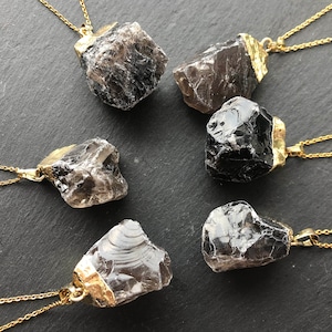 Raw Smoky quartz necklace Smokey quartz pendant Rough smoky quartz necklace Real stone necklace Healing necklace