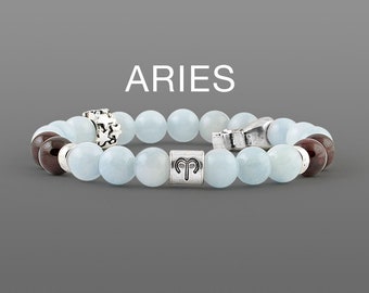 Vädurens stjärnteckenarmband Akvamarinarmband Stjärnteckensmycken Vädurens födelsesten Stjärnteckenarmband Astrologiarmband Födelsestensarmband