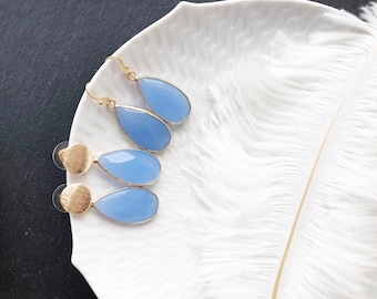 Aquamarine Ohrringe März Geburtsstein Ohrringe Statement Ohrringe Gold Drop Aquamarine Ohrringe Baumeln Ohrringe Blaue Ohrringe