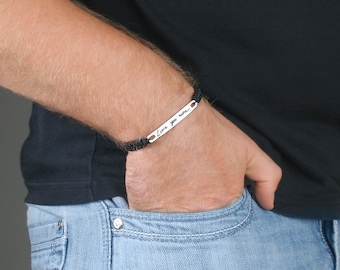 Custom bracelet with engraved handwriting text Personalized signature jewelry  Memorial monogram gift