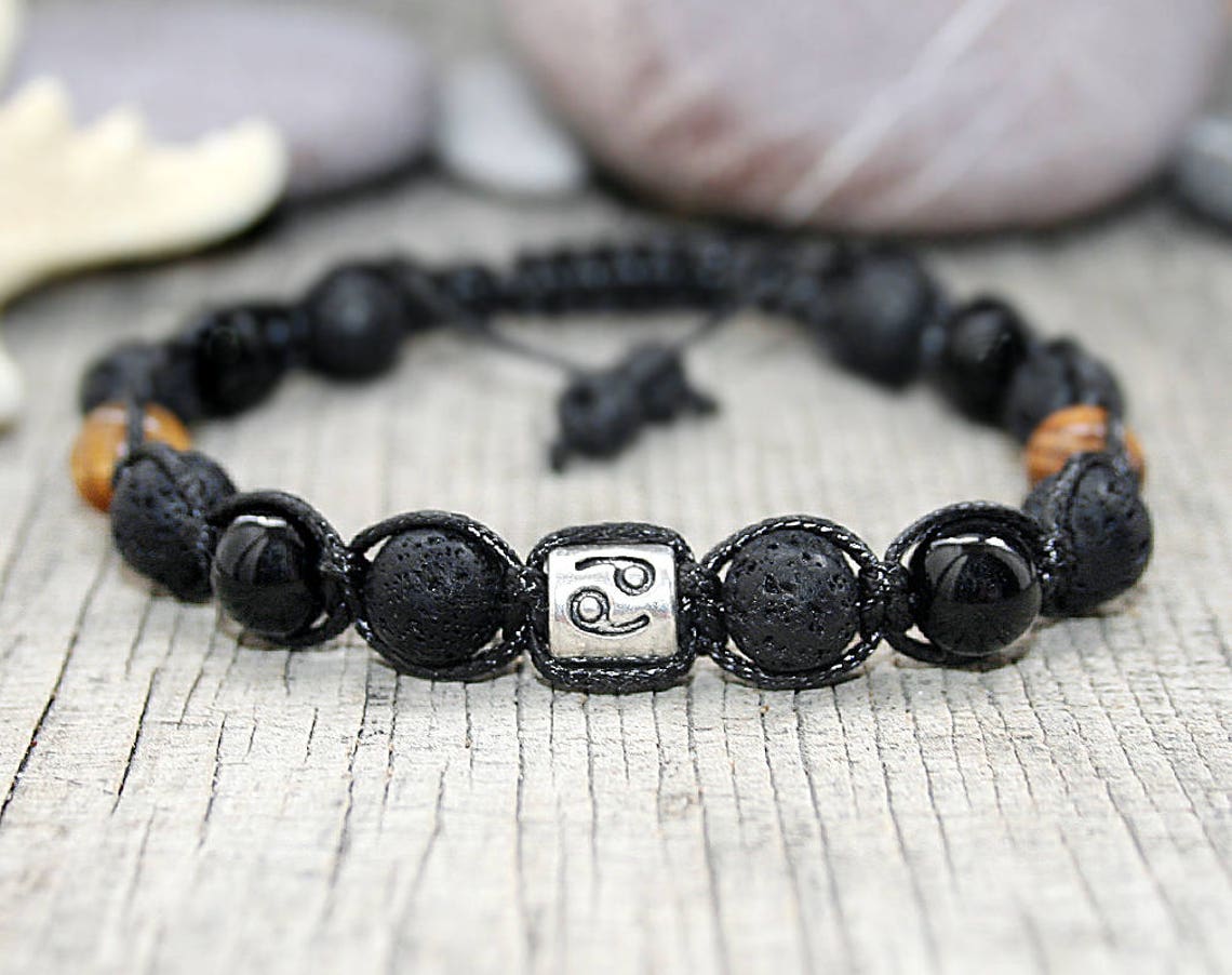 Cancer zodiac bracelet Cancer bracelet Macrame bracelet Mens Etsy