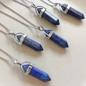 Lapis lazuli necklace Lapis lazuli pendant December birthstone Layering necklace Crystal lapis necklace